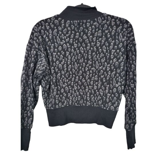 Old Navy Mock Neck Long Sleeve Top XS Womens Black Grey Pullover Bottom Zip - Picture 4 of 5